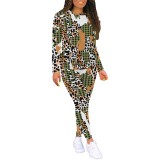 1 Piece Custom Casual Print Long Sleeve Pant Set