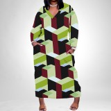 1 Piece Custom Casual Print Crew Neck Short Sleeve Plus Size Long Dress