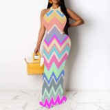 1 Piece Custom Casual Print Sleeveless Long Dresses