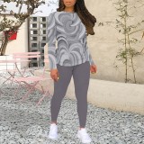 1 Piece Custom Casual Print Long Sleeve Pant Set