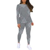 1 Piece Custom Casual Print Long Sleeve Pant Set