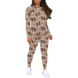 1  Piece Custom Casual Print Long Sleeve 2 Piece Pant Set