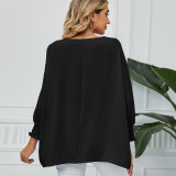Summer Oversize Chiffon Blouses Crew Neck Batwing Sleeve Tunic