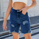 Women's Jeans Ripped Raw Hem Denim Shorts