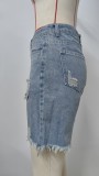 Women's Jeans Ripped Raw Hem Denim Shorts