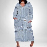 1 Piece Custom Casual Print Long Sleeve V Neck Plus Size Long Dress