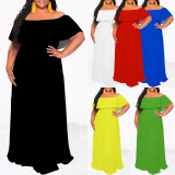 1 Piece Custom Casual Print Off Shoulder Maxi Dresses