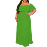 1 Piece Custom Casual Print Off Shoulder Maxi Dresses