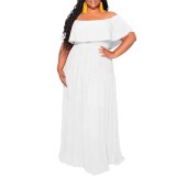 1 Piece Custom Casual Print Off Shoulder Maxi Dresses