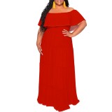 1 Piece Custom Casual Print Off Shoulder Maxi Dresses