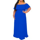 1 Piece Custom Casual Print Off Shoulder Maxi Dresses