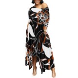 1 Piece Custom Casual Print Long Irregular Dress