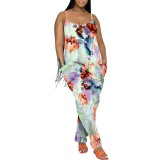 1 Piece Custom Casual Print Straps One Piece Jumpsuits with Pocket