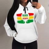 1 Piece Custom Casual Print Letter Long Sleeve Hoodie Sweatshirts