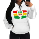 1 Piece Custom Casual Print Letter Long Sleeve Hoodie Sweatshirts