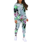 1 Piece Custom Casual Print Long Sleeve Two Piece Sweatshirt Set