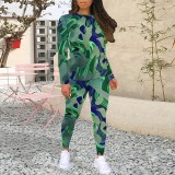 1 Piece Custom Casual Print Long Sleeve Two Piece Sweatshirt Set