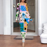 1 Piece Custom Casual Print Long Dresses