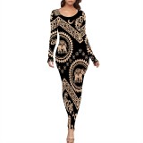 1 Piece Custom Casual Print Long Dresses
