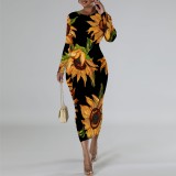 1 Piece Custom Casual Print Mid Dresses