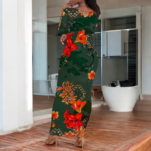 1 Piece Custom Casual Print Long Dresses