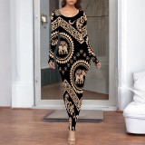 1 Piece Custom Casual Print Long Dresses