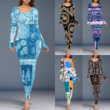 1 Piece Custom Casual Print Long Dresses