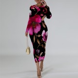 1 Piece Custom Casual Print Mid Dresses