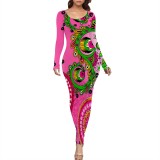 1 Piece Custom Casual Print Long Dresses