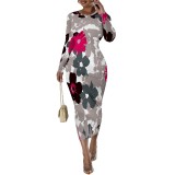 1 Piece Custom Casual Print Mid Dresses