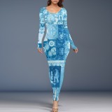 1 Piece Custom Casual Print Long Dresses