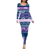 1 Piece Custom Casual Print Long Dresses