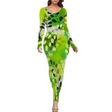 1 Piece Custom Casual Print Long Dresses