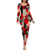 1 Piece Custom Casual Print Long Dresses