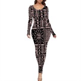 1 Piece Custom Casual Print Long Dresses