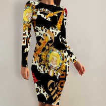 1 Piece Custom Casual Print Midi Dresses