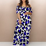 1 Custom Casual Print Off The Shoulder Maxi Dress