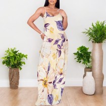1 Custom Casual Print Straps Long Dress 1 Custom Casual Print Straps Long Dress