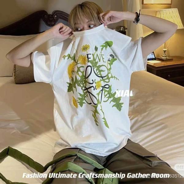 Cotton Round Neck Printed Short Sleeves T-shirt