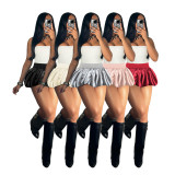 Y2k Ruffle Bubble Mini Skirt Elastic Pleated Puffy Flared Balloon Short Skirts