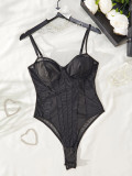 Women Bodysuits Sexy Thong Romper Perspective Backless One-Piece Jumpsuit Tops