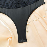 Lace Stitching See-through Slim Camisole Bodysuit Sexy Body Shaping Top