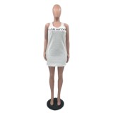 Embossed Embroidered Sleeveless Mini Dress