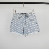 Summer Letter Printing Fashion Casual Denim Shorts