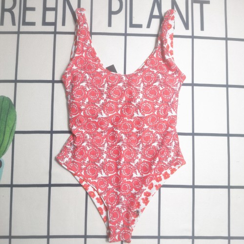 Summer Printed Padded Sleeveless One Piece Rompers Swimwear