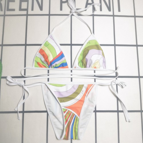 Summer Printed Padded Hatler Backless Two Piece Swimwears