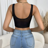 Women's Lace Mesh Corset Top V-Neck Spaghetti Strap Cami Going Out Tops