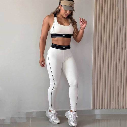 Fashion Sports Yoga Vest Trousers Running Fitness Two Piece