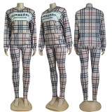 Casual Printed Home Sweatshirt Long Sleeve Pants Set