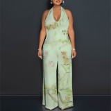 1 Custom Casual Digital Printing Halter One Piece Jumpsuits